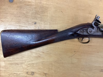 Lot 971 - Reproduction flintlock blunderbuss with brass flared barrel 73.5cm