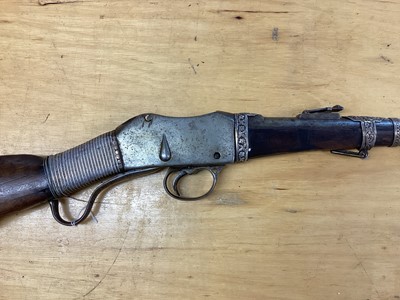 Lot 972 - Victorian Martini Henry military carbine with Afghan silver mounts 95cm overall