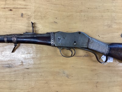 Lot 972 - Victorian Martini Henry military carbine with Afghan silver mounts 95cm overall