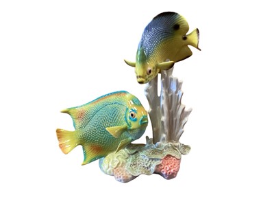 Lot 1106 - Goebel ornament of two colourful fish, numbered 86 813 25