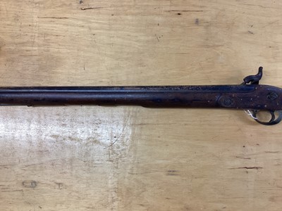 Lot 978 - Victorian military percussion musket with Tower & Crowned VR marked lock dated 1847, ordanance stamped stock, steel ramrod 108cm overall