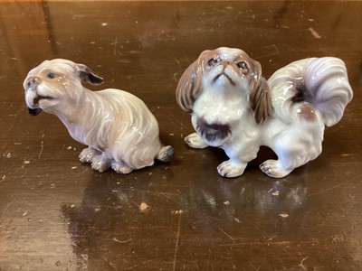Lot 1272 - Ten Danish models of various dogs, numbered 1133, 1094, 1134, 1895, 1156, 1676, 1008, 1120, 1139, and 1140, most by Dahl Jensen
