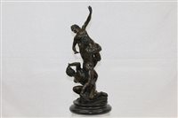 Lot 2798 - Contemporary bronze figure group on round...