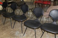 Lot 2916 - Set of six Eames design steel wire dining...