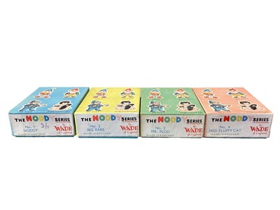 Lot 1286 - Four Wade The Noddy Series figures - Noddy, Big Ears, Mr Plod and Miss Fluffy Cat, all with original boxes