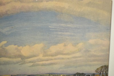 Lot 328 - John Northcote Nash (1883-1977) coloured print - Aylesbury Plain, in glazed gilt frame