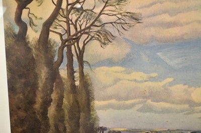 Lot 328 - John Northcote Nash (1883-1977) coloured print - Aylesbury Plain, in glazed gilt frame