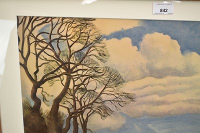 Lot 328 - John Northcote Nash (1883-1977) coloured print - Aylesbury Plain, in glazed gilt frame