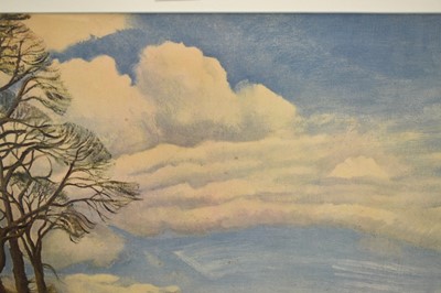 Lot 328 - John Northcote Nash (1883-1977) coloured print - Aylesbury Plain, in glazed gilt frame