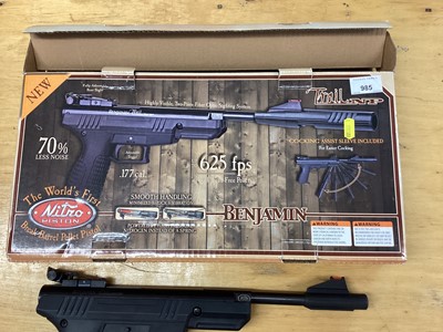 Lot 985 - Benjamin .177 nitro piston air pistol in box