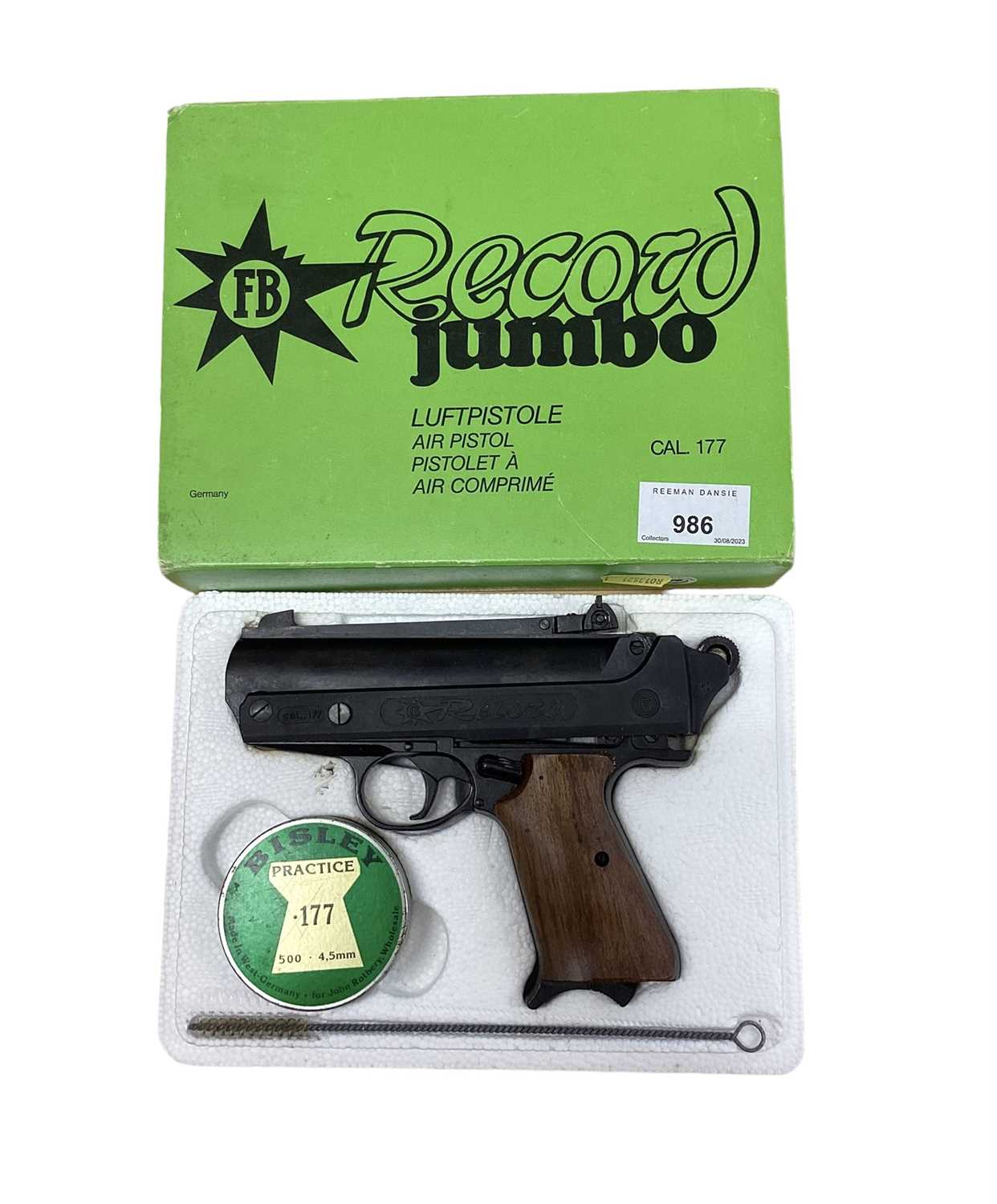 Lot 986 - FB Record jumbo Luxus .177 air pistol in case