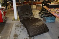 Lot 2917 - Contemporary brown leather chaise longue of...