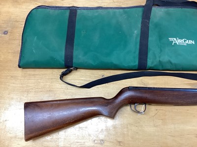 Lot 995 - Webley Mark 3 .22 under lever action air rifle, numbered 28955, inset Webley badge to stock, in a slip case