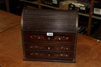 Lot 2918 - Tambour shutter cabinet with brass inlaid...