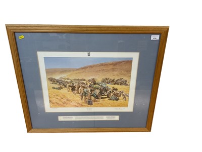 Lot 679 - Peter Archer- The Convoy, signed limited edition print, no. 505 / 850. Operation Desert Storm. Approx 51.5 x 36cm