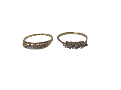 Lot 166 - Two 18ct gold diamond set rings