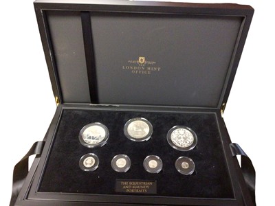 Lot 521 - G.B. - L.M.O. The Queen Elizabeth II - Longest Reigning Monarch 'Portrait collection' eighteen coin set to include gold Double Sovereign 1989, silver Maundy set 2000 & other issues (N.B. Cased with...