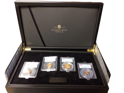 Lot 524 - G.B. - Gold proof Sovereign four coin set, first strike presentation to include £2, £1, ½ & ¼ 2013 (N.B. Cased with Certificate of Authenticity) (4 coin set)