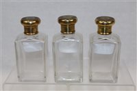 Lot 2830 - Three 1920s cut glass toilet jars with...