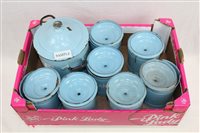 Lot 2831 - Large collection of pale-blue enamelled...