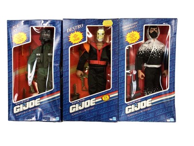 Lot 1852 - Action Man dolls Duke, Cobra Commander, Stalker, Space Commander, Kick Boxer, Arma Rapida and GIJoe  Ace, Destro and Storm Shadow, plus Action Fighter, all boxed (10)