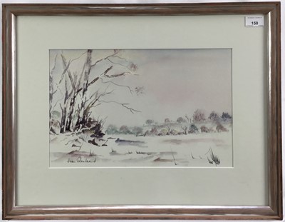 Lot 150 - Jean Rowland, 20th century British School. Watercolour, landscape. Signed lower left. Framed. 25x39cm