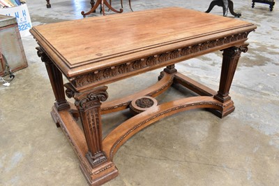 Lot 1195 - Good quality baroque style carved mahogany table