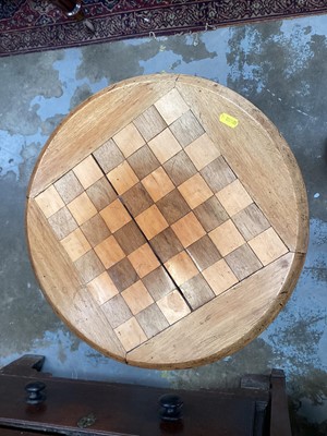 Lot 1203 - Late Victorian inlaid games table with chequer board top