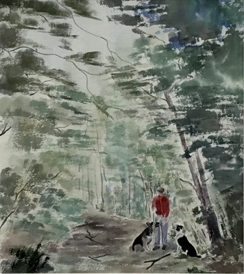 Lot 75 - Jean Rowland, 20th Century British School. Watercolour, a woodland walk. Framed. 44x39cm