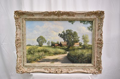 Lot 230 - *Clive Madgwick (1939-2005) oil on canvas - Back Road near Long Melford, signed, framed