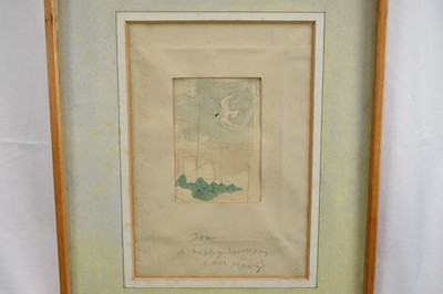 Lot 866 - *Mary Potter (1910-1981) watercolour - The Seagull, inscribed to her friend 'Joan (Goss) A happy birthday, love Mary'