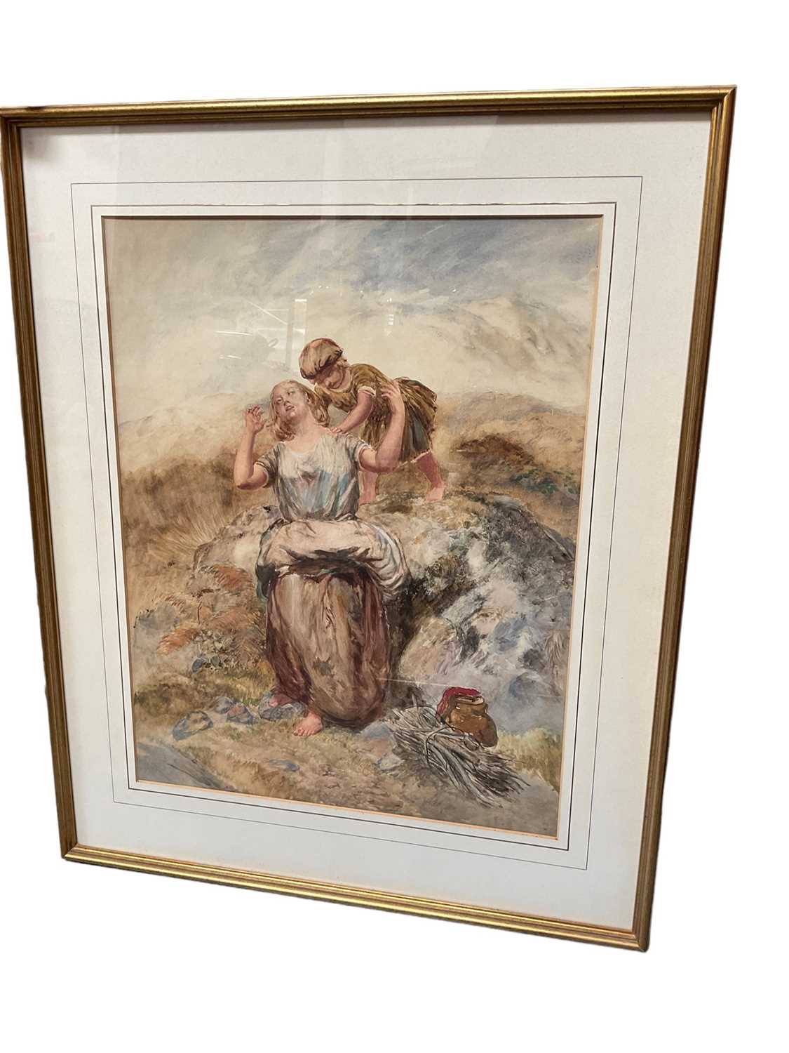 Lot 54 - After Paul Falconer watercolour - The Crooked path, 61 x 47cm, glazed frame