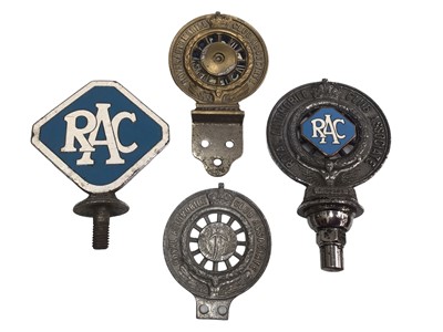 Lot 2006 - Four vintage RAC car badges including Auto Cycle Union