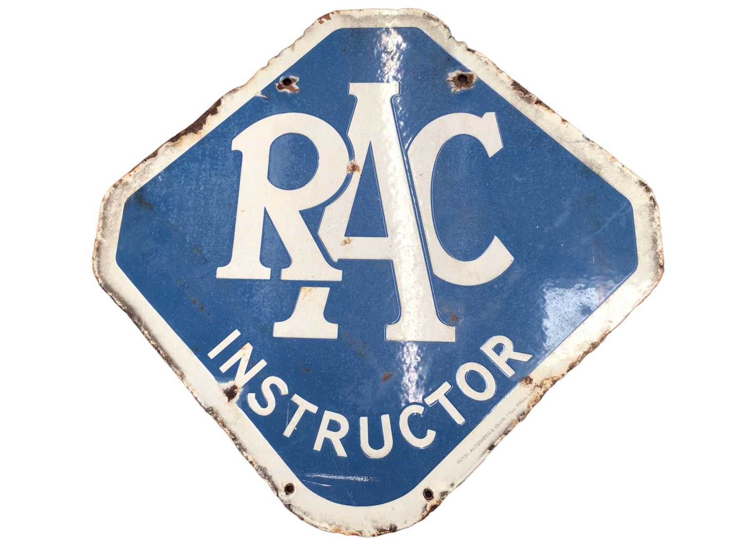 Lot 2010 - Vintage RAC Instructor enamel sign