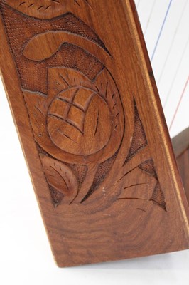 Lot 2231 - Contemporary wooden harp with carved decoration.