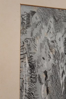 Lot 2583 - Chicago and Eastern Illinois Railway Company share certificate, together with a Victorian pencil drawing of a lake by as castle (2)