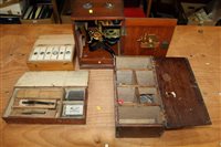 Lot 2862 - Early 20th century microscope in mahogany case...