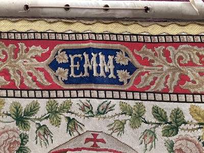 Lot 1251 - Interesting mid 19th century French hanging embroidered panel