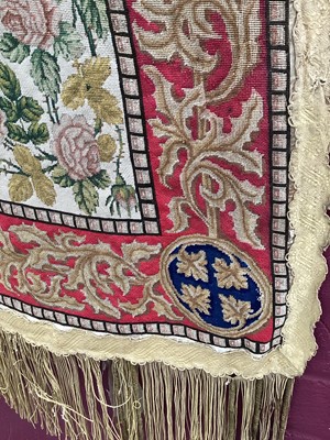 Lot 1251 - Interesting mid 19th century French hanging embroidered panel