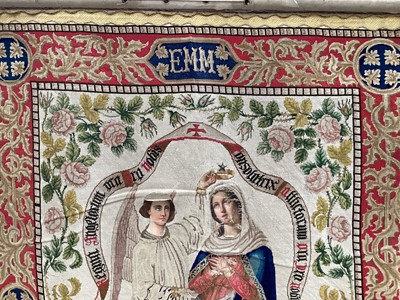 Lot 1251 - Interesting mid 19th century French hanging embroidered panel