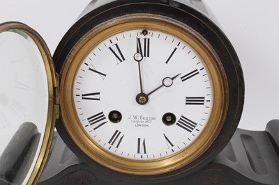 Lot 602 - Victorian  black slate and veined marble clock by  J.W. Benson, Ludgate Hill, London