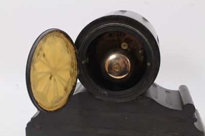 Lot 602 - Victorian  black slate and veined marble clock by  J.W. Benson, Ludgate Hill, London