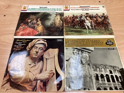 Lot 2234 - Four boxes of LP records and some boxed sets on the Decca label, including Mozart, Rachmaninov, Beethoven, Chopin, Tchaikovsky, Joan Sutherland etc. Many releases on the Decca Eclipse label and oth...