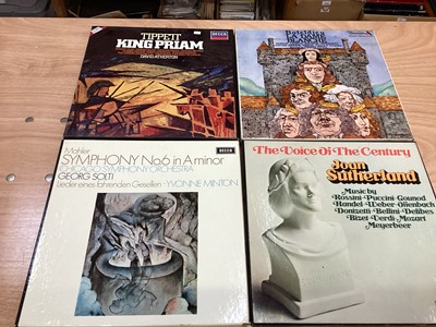 Lot 2234 - Four boxes of LP records and some boxed sets on the Decca label, including Mozart, Rachmaninov, Beethoven, Chopin, Tchaikovsky, Joan Sutherland etc. Many releases on the Decca Eclipse label and oth...