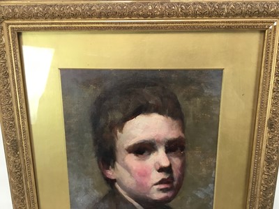 Lot 3 - English school, early 20th century, oil portrait of a young man