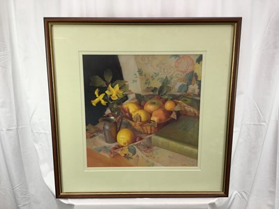 Lot 6 - Cynthia Par (contemporary) pastel, still life, signed, 41cm x 41cm, glazed frame