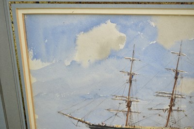Lot 1406 - *Rowland Fisher (1895-1965) watercolour - 'At Anchor', signed, 21cm x 28cm, in glazed gilt frame