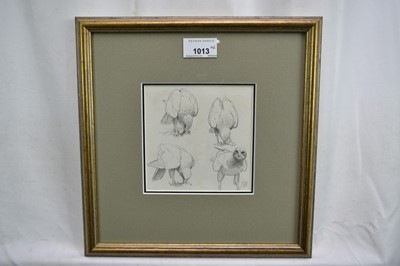 Lot 1013 - *John Cyril Harrison (1898-1985) two pencil sketches of Birds of Prey, 11cm x 14cm each and 12cm x 12cm, in glazed gilt frames