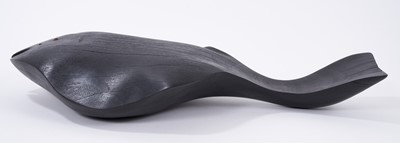 Lot 771 - *Max Tannahill, contemporary, green heart wooden sculpture, Small Black Sole, with burnt finish, signed and dated 2023, 47cm long x 23cm wide