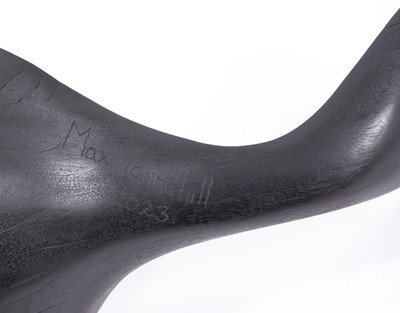 Lot 771 - *Max Tannahill, contemporary, green heart wooden sculpture, Small Black Sole, with burnt finish, signed and dated 2023, 47cm long x 23cm wide